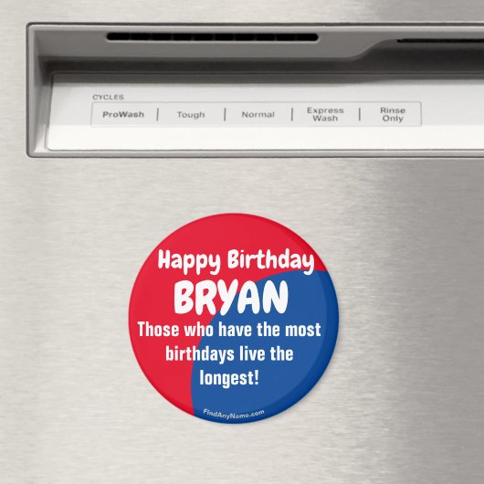 Joyeux anniversaire BRYAN Magnet (In Situ (Lave-vaisselle))