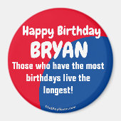 Joyeux anniversaire BRYAN Magnet (Devant)