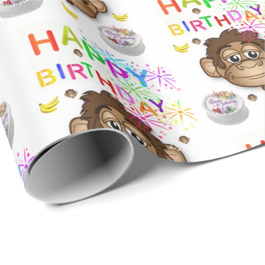 Joyeux Anniversaire Cadeau Enveloppement Papier Si (Coin rond)