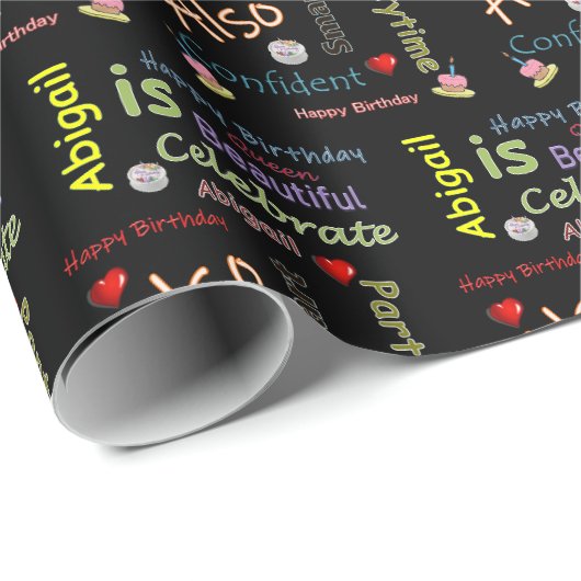 Joyeux Anniversaire Cadeau Papier Abigail (Coin rond)