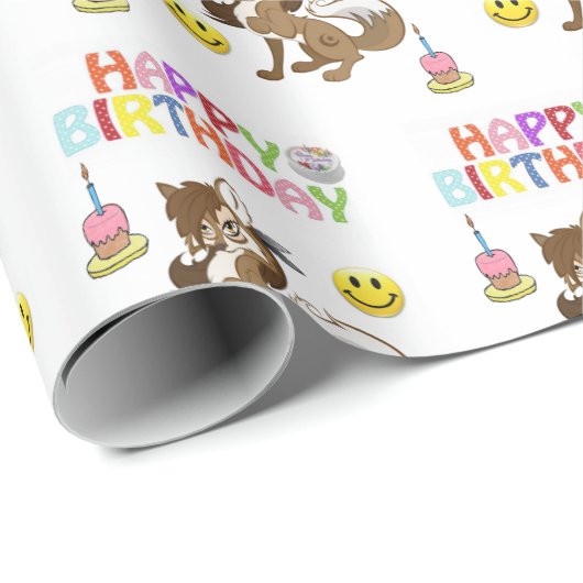 Joyeux Anniversaire Cadeau Papier d'enveloppement  (Coin rond)