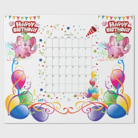 Joyeux Anniversaire Cadeau Papier Papier Pig Rose  (Plat)
