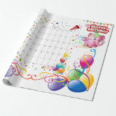 Joyeux Anniversaire Cadeau Papier Papier Pig Rose  (Déroulé)