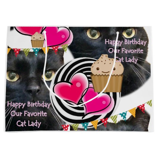 Joyeux Anniversaire Cadeau Sac Chat Dame (Devant)