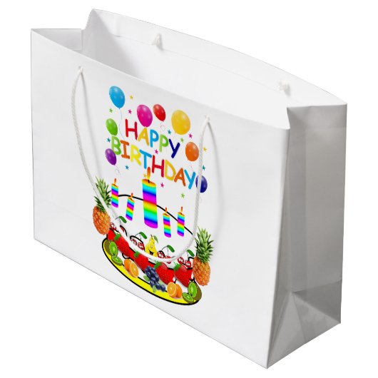 Joyeux Anniversaire Cadeau Sac Fruit Cake Candles (Dos Angle)