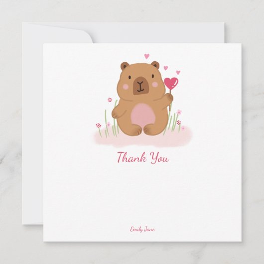 Joyeux Anniversaire Capybara Personnalisé Merci (Devant)