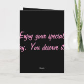 Joyeux anniversaire ! Carte (Dos)