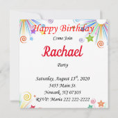 Joyeux Anniversaire Carte Agneau d'invitation (Dos)