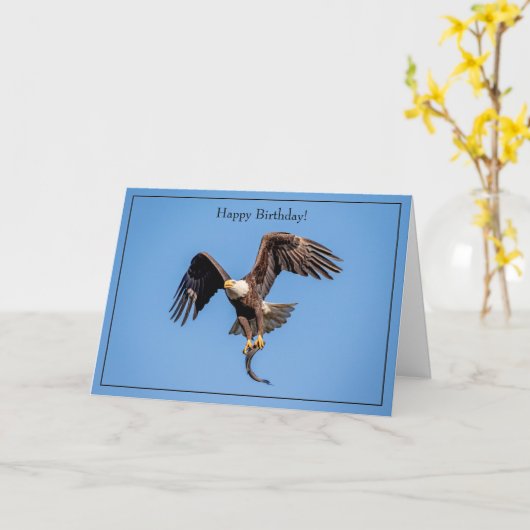 Joyeux Anniversaire Carte Bald Eagle (Fleur jaune)