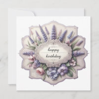 joyeux anniversaire carte cadre lavande