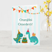 Joyeux anniversaire Carte d'anniversaire de dinosa (Fleur jaune)