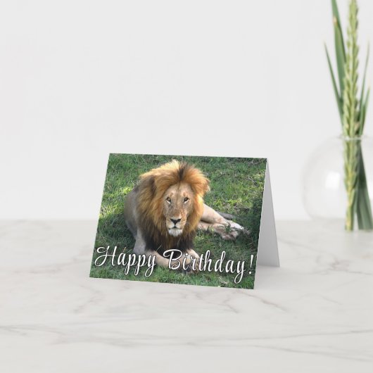 Joyeux anniversaire ! Carte d'anniversaire du lion (Devant)