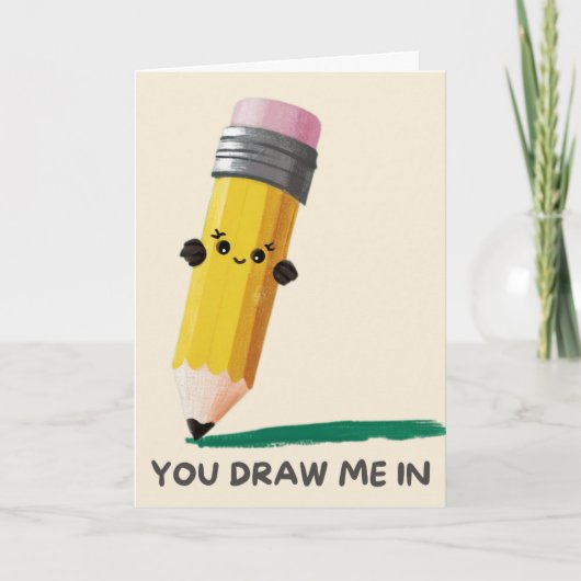 Joyeux Anniversaire Carte de Crayon Simple et Drôl (Devant)