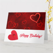 Joyeux anniversaire ! Carte de félicitations, cœur (Fleur jaune)