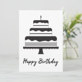 Joyeux anniversaire | Carte de gâteau à trois nive (Debout devant)