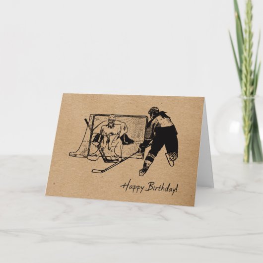 Joyeux anniversaire ! Carte de hockey - Femme (Devant)