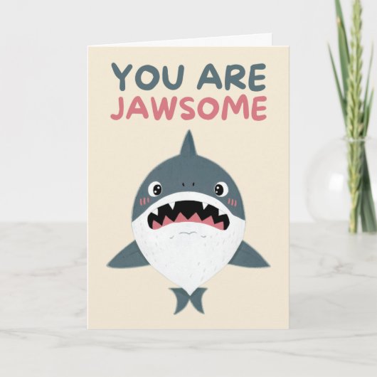 Joyeux Anniversaire Carte de Requin Simple Drôle (Devant)