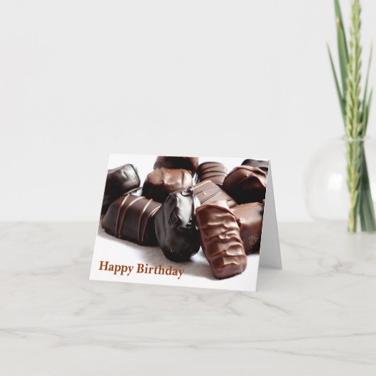Joyeux anniversaire ! ! Carte de voeux au chocolat (Devant)