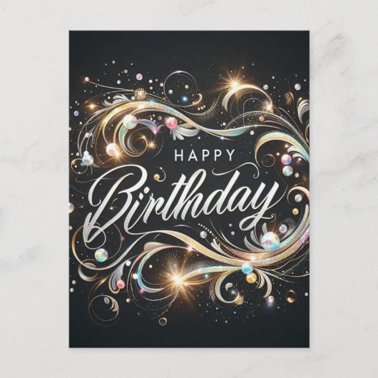 "Joyeux Anniversaire" : Carte de vœux au design no (Devant)