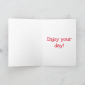Joyeux Anniversaire ! Carte de vœux Cœur Rouge (Intérieur)