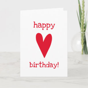 Joyeux Anniversaire ! Carte de vœux Cœur Rouge