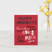 Joyeux anniversaire ! Carte de voeux de hockey (Fleur jaune)