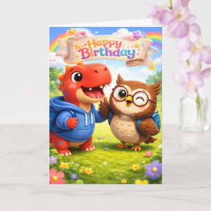 Joyeux anniversaire, carte de vœux fantaisiste pli