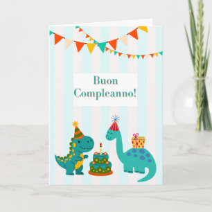 Joyeux Anniversaire Carte Dinosaurus Italien