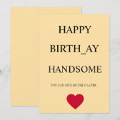 Joyeux anniversaire carte drôle et séduisante (Devant / Derrière)