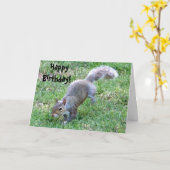 Joyeux, Anniversaire ! Carte écureuil (Fleur jaune)