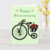 Joyeux Anniversaire Carte Fleurs Vélo Vélo Amour r (Fleur jaune)