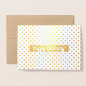 Joyeux anniversaire. Carte Foil Floral de luxe Wat (Devant avec enveloppe)