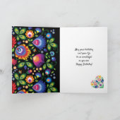 🌺 Joyeux anniversaire carte folklorique personnal (Intérieur)