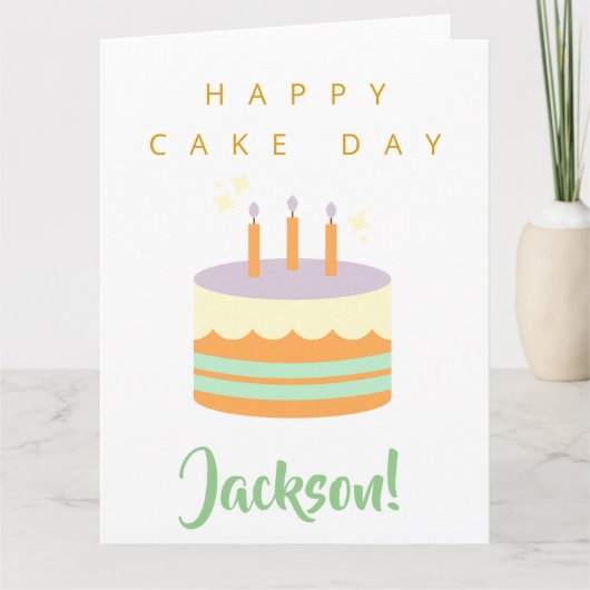 Joyeux Anniversaire Carte Gâteau Jour Nom personna (Devant)