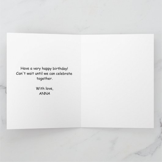 Joyeux anniversaire | Carte Gold et Blush Pink Flo (Intérieur)