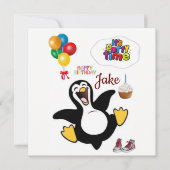 Joyeux Anniversaire Carte Invitation Penguin (Devant)