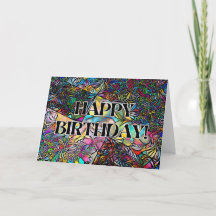 Joyeux anniversaire ! Carte Motif Abstraite coloré