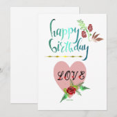Joyeux Anniversaire Carte Plate (Devant / Derrière)