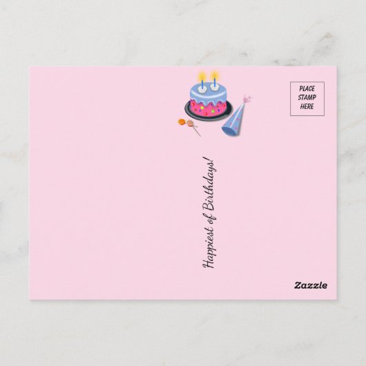 Joyeux anniversaire - Carte postale de chat (Dos)