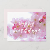 Joyeux anniversaire ! Carte postale Fleur Cerisier (Devant / Derrière)