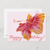 Joyeux Anniversaire  | Carte postale florale d'Haw (Devant / Derrière)