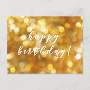Joyeux Anniversaire ! Carte Postale Paillettes Dor