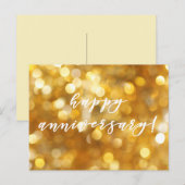 Joyeux Anniversaire Carte Postale Paillettes Dorée (Devant / Derrière)