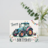 Joyeux Anniversaire Carte Postale Tracteur (Debout devant)
