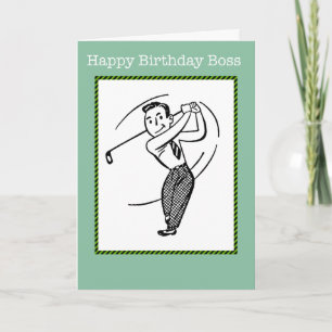 Joyeux Anniversaire Carte pour un Patron Golfeur G