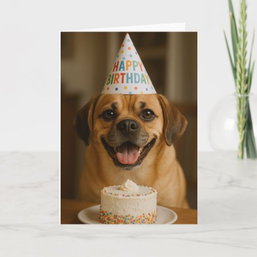 Joyeux Anniversaire Carte Puggle (Devant)