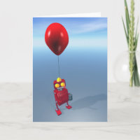 Joyeux Anniversaire Carte Robot Rouge