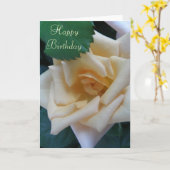 Joyeux anniversaire - carte Rose (Fleur jaune)