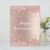 Joyeux Anniversaire Carte Rose Blush Sparkle Drive (Debout devant)
