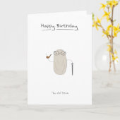 Joyeux Anniversaire - Carte vieux haricot (Fleur jaune)